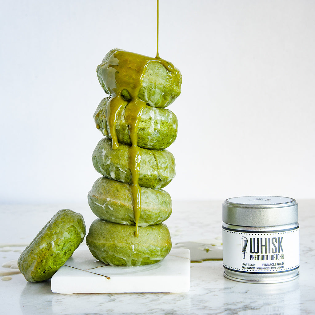 Matcha Donuts with Glaze (plant-based)