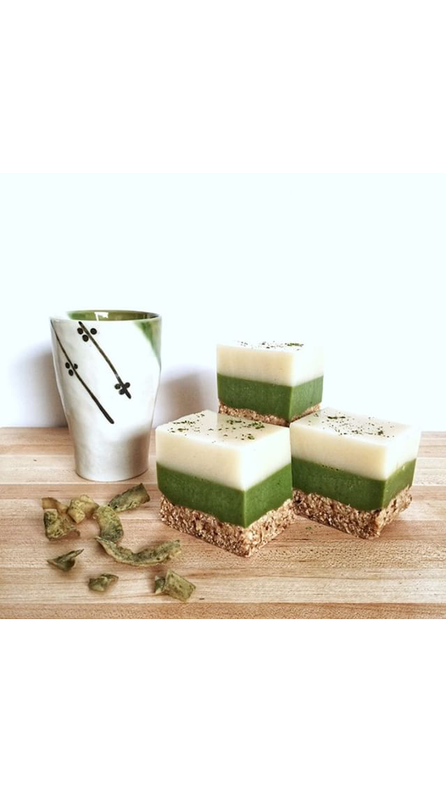 Plant Based Lychee Matcha Squares