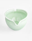 Ceramic Matcha Bowl with Pouring Spout & a Bamboo Scoop